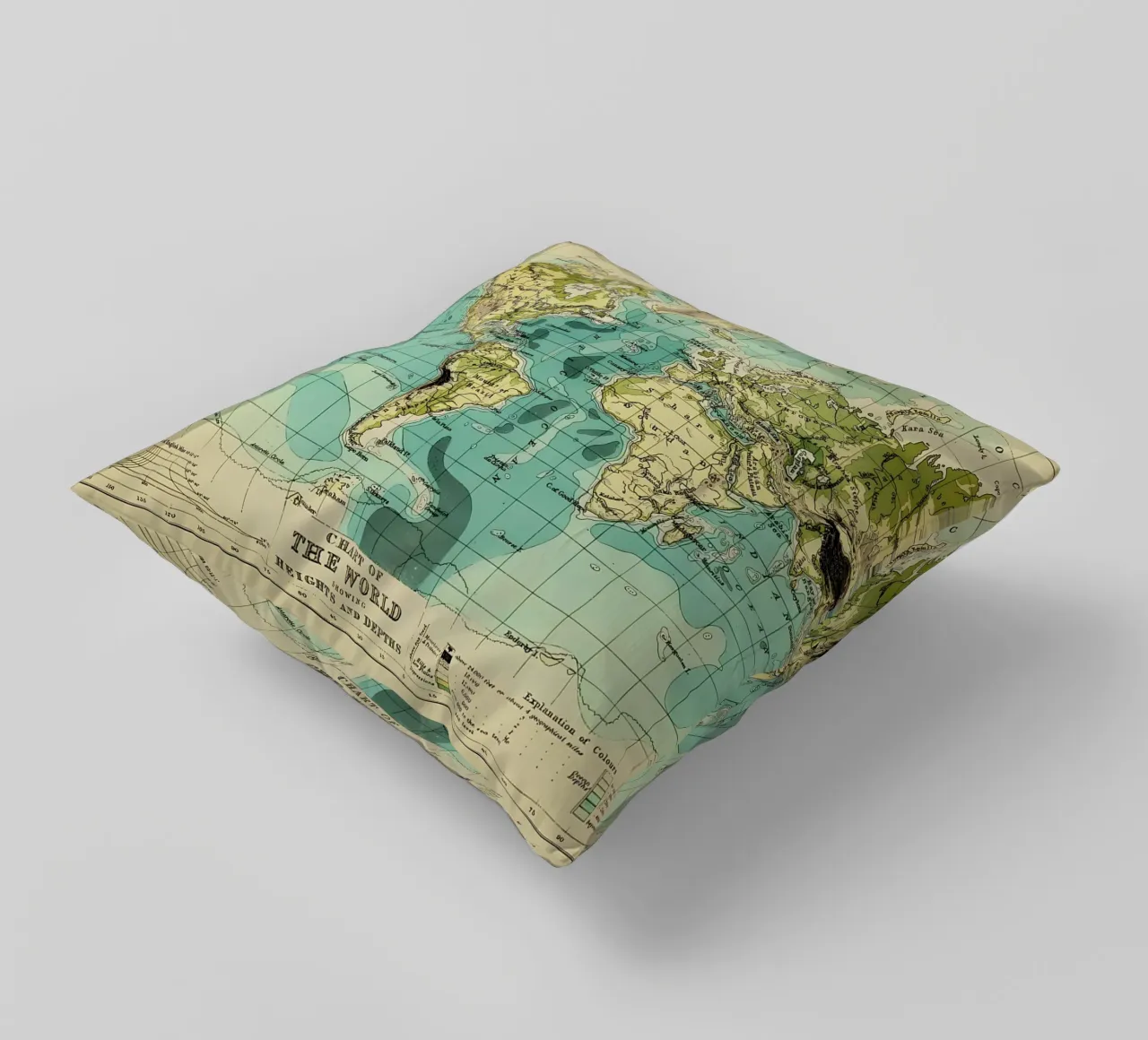 Mappa d'epoca cuscino da Aiden Garcia