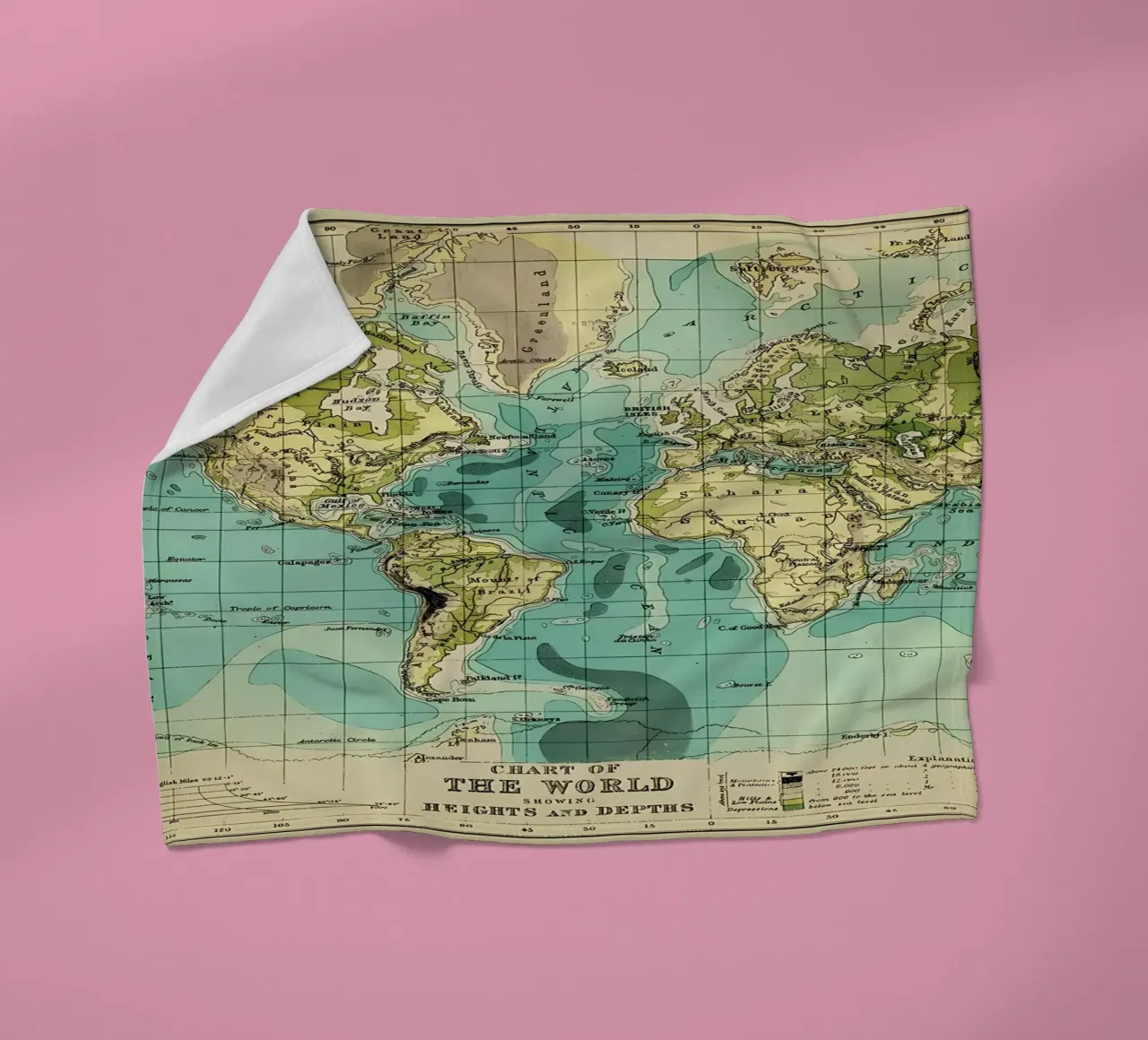 Vintage map fleece blanket by Aiden Garcia