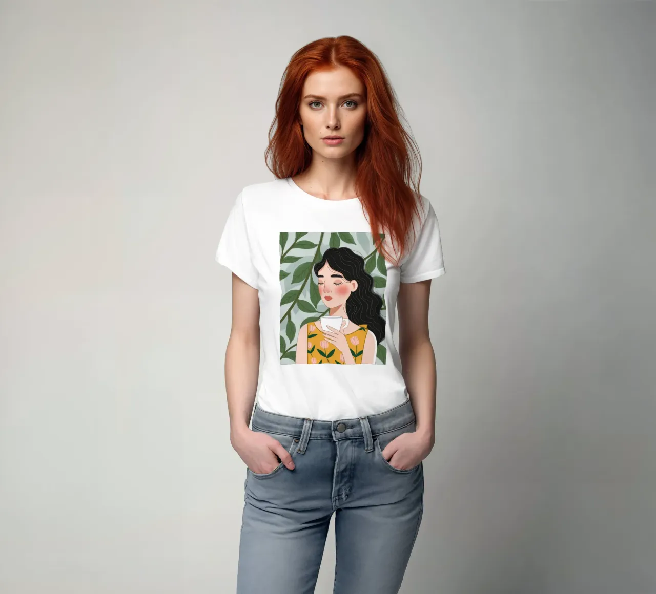 Momento di contemplazione in foglie t-shirt da Lumina Vision