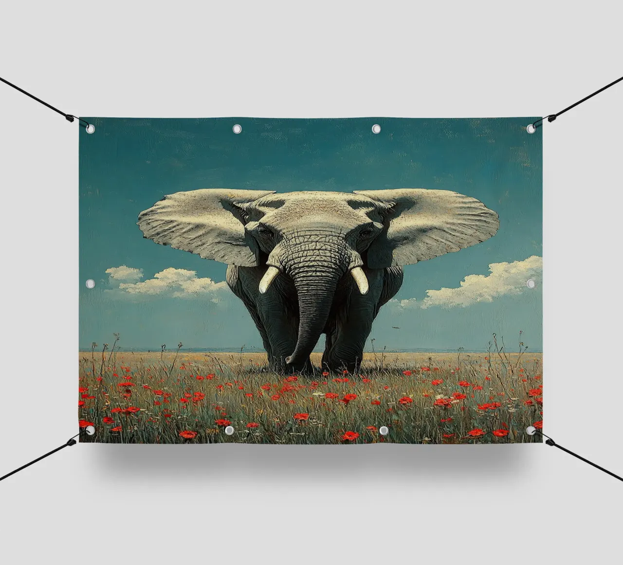 Elefante: l'osservatore silenzioso telo in pvc da Nikis Art Studio