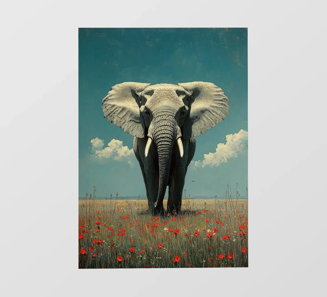 Elefante: l'osservatore silenzioso telo in pvc da Nikis Art Studio