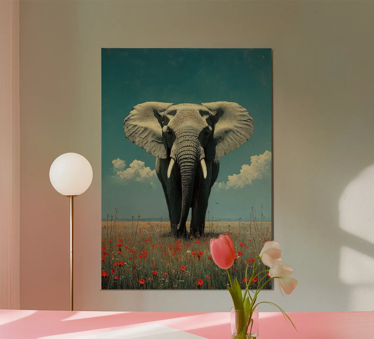 Elefante: l'osservatore silenzioso poster con telaio in alluminio da Nikis Art Studio