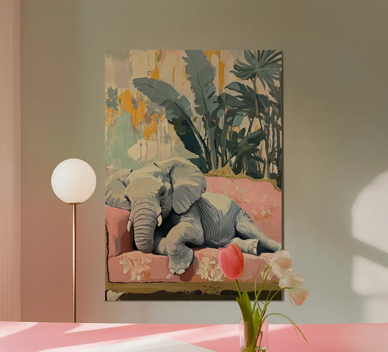 Elephant: A symbol of strength and tenderness poster with wooden frame by Nikis Art Studio