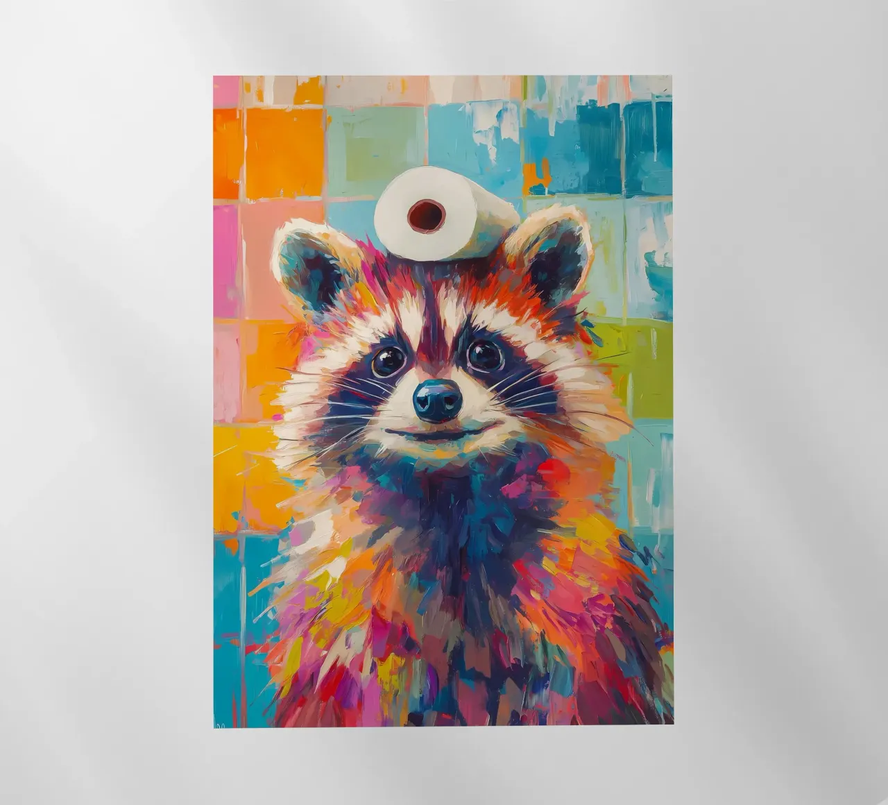 Raccoon with Toilet Paper backlit film by Adrian Patel