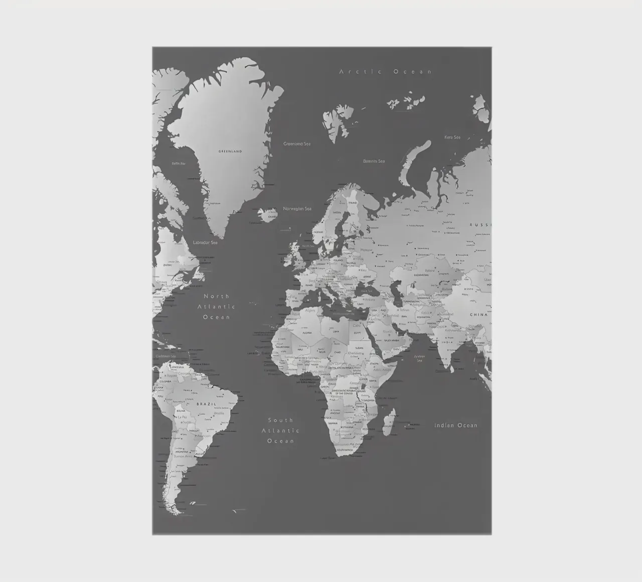Gradient grey world map notebook by Aiden Garcia