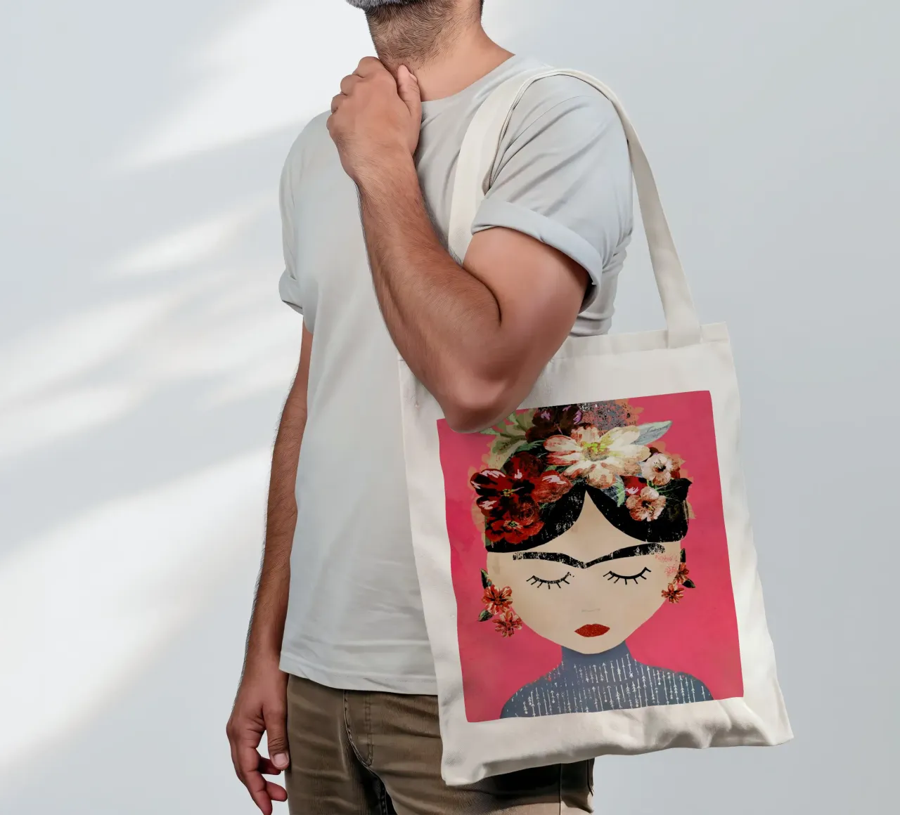 Frida (Pink) tote bag by treechild