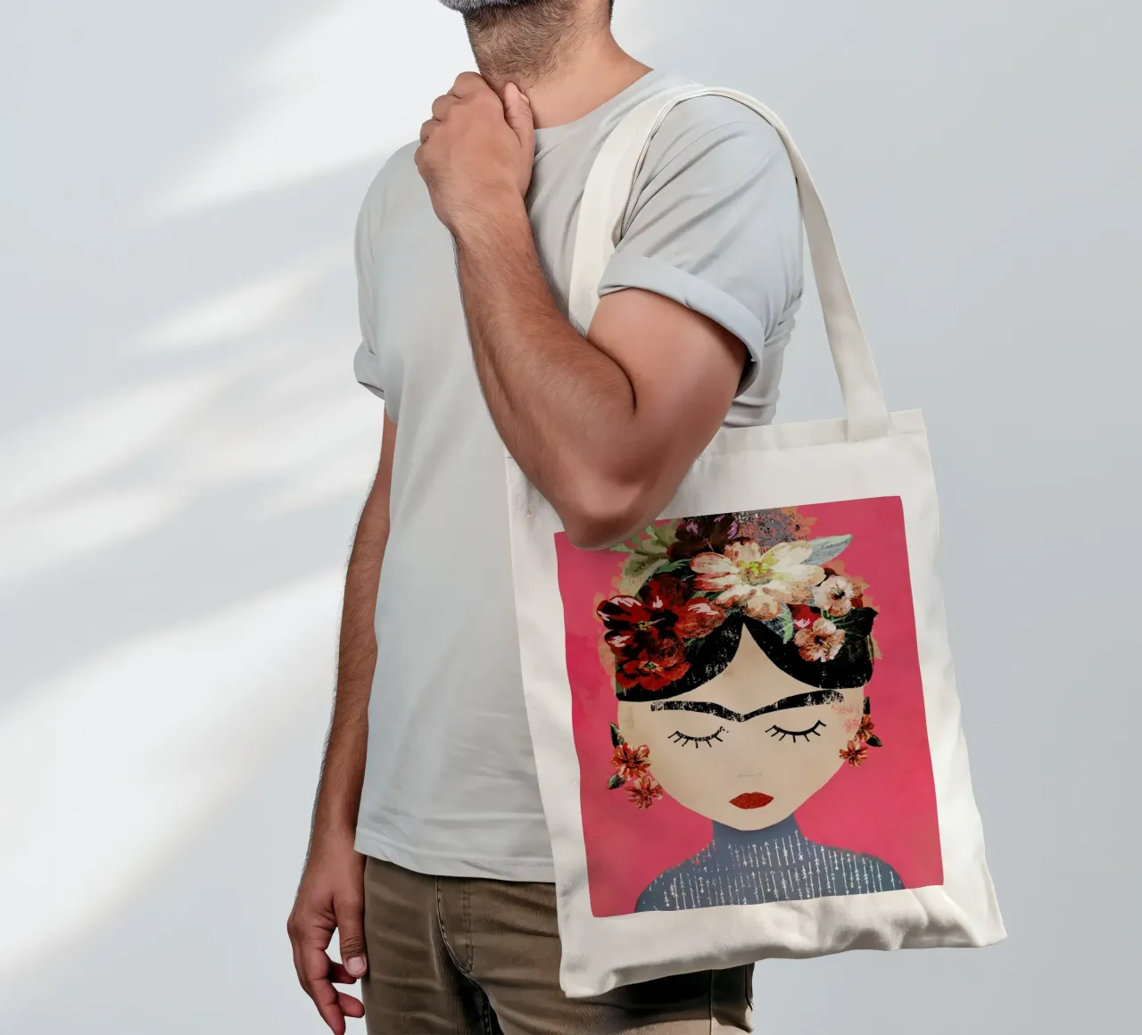 Frida (Pink) tote bag by treechild