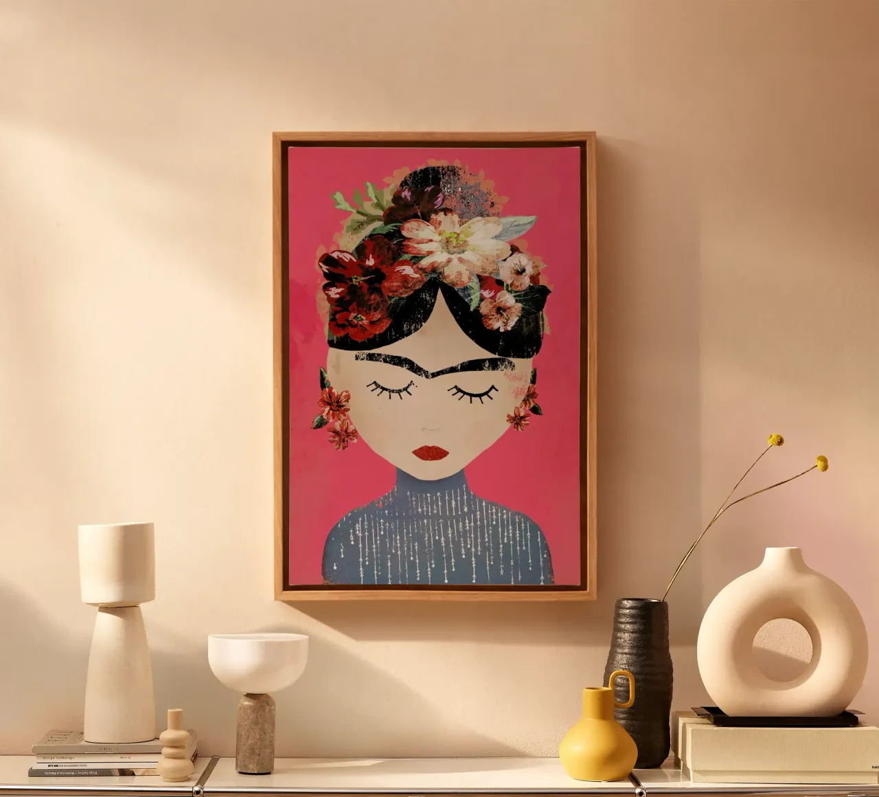 Frida (Pink) canvas by treechild