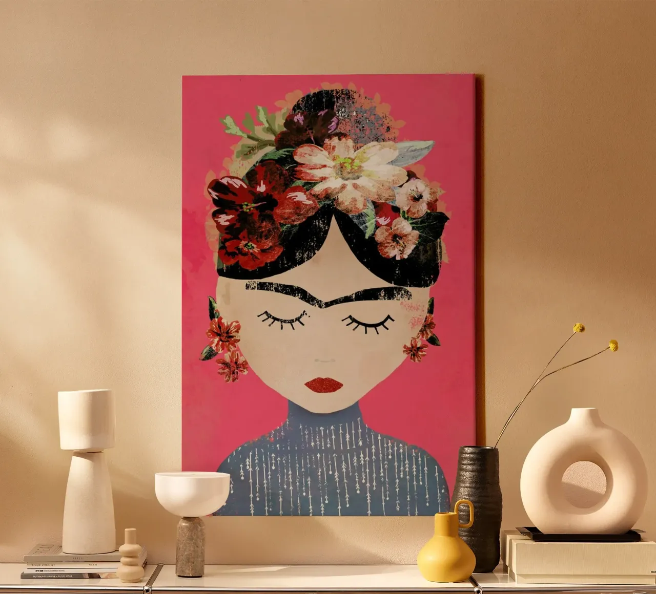 Frida (Pink) canvas by treechild
