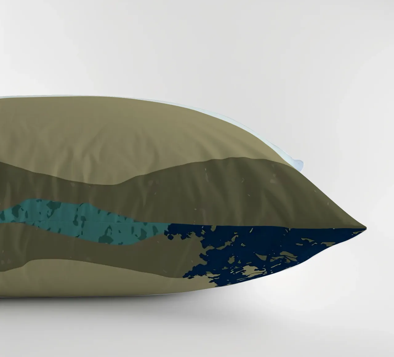 Mountain layer landscape decorative cushion by Bartosz Powalka