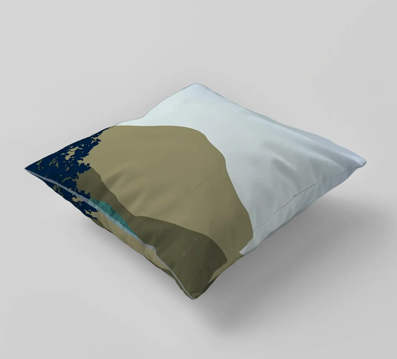 Mountain layer landscape decorative cushion by Bartosz Powalka