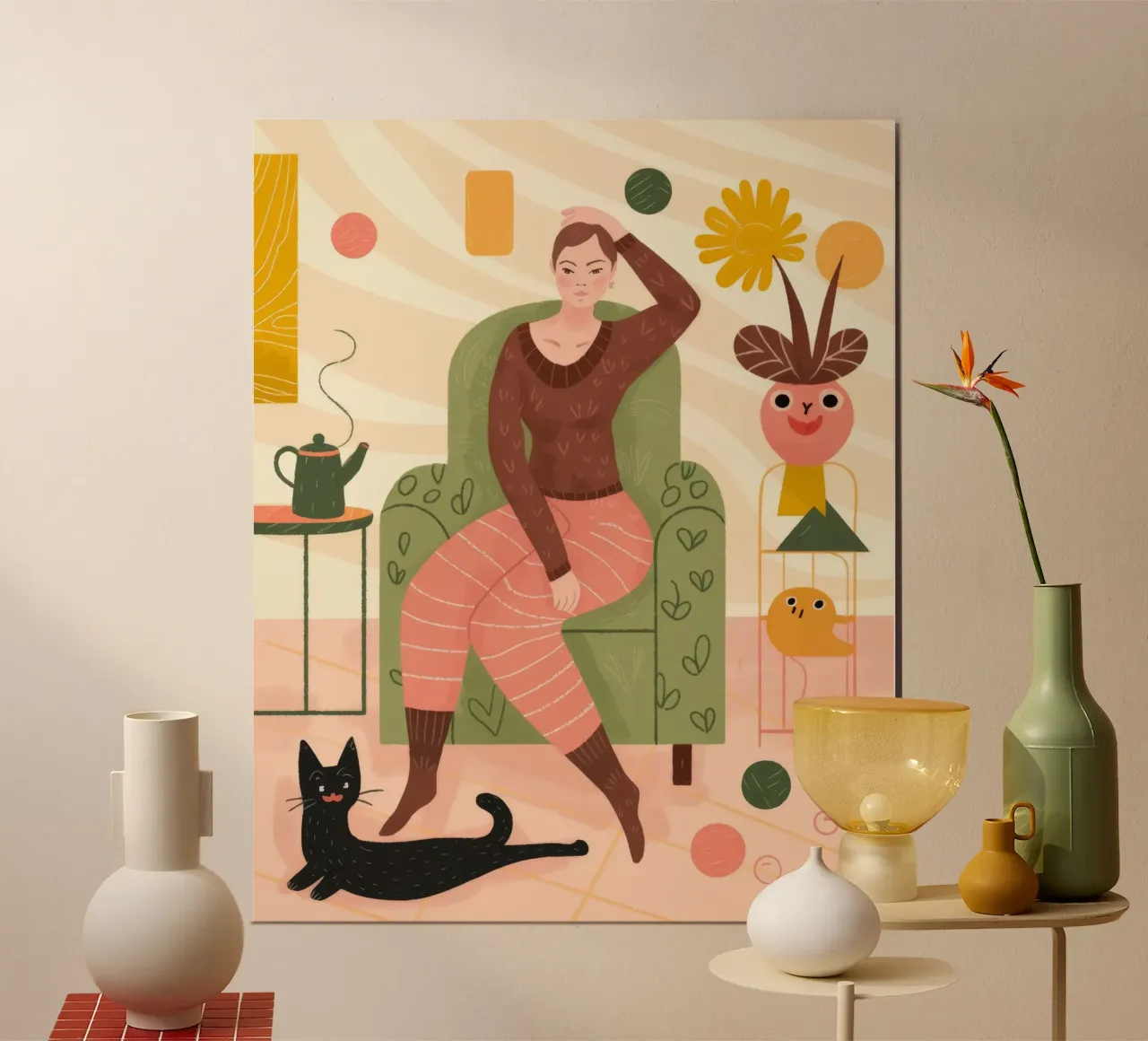 Momento di relax contemplativo poster con telaio in plastica da Lumina Vision