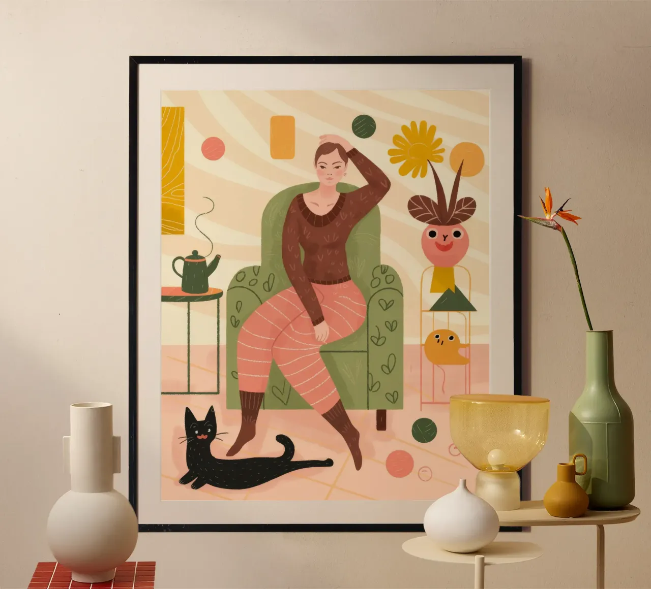 Momento di relax contemplativo poster con telaio in plastica da Lumina Vision