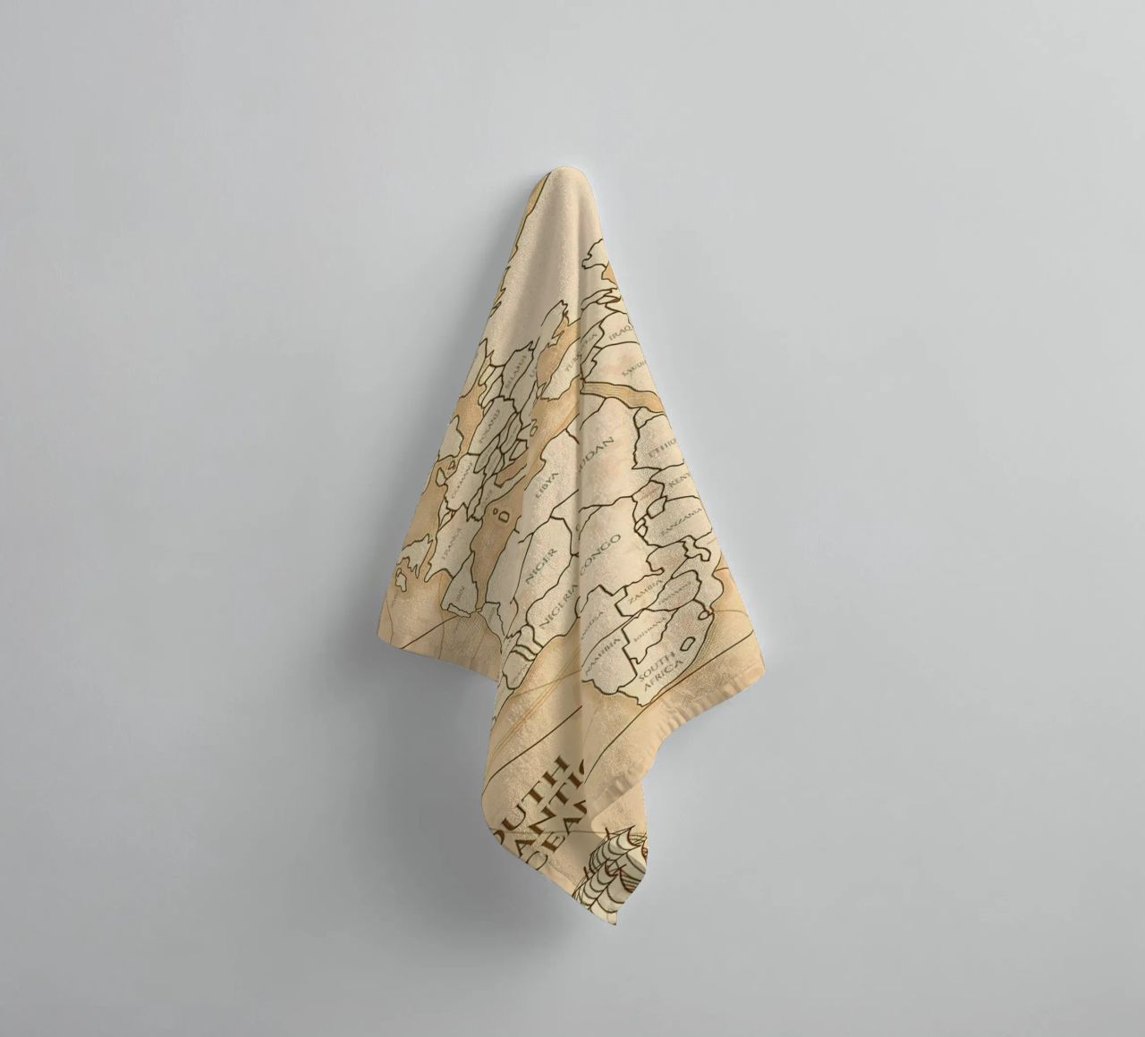 Vintage Map of the World towel by Aiden Garcia