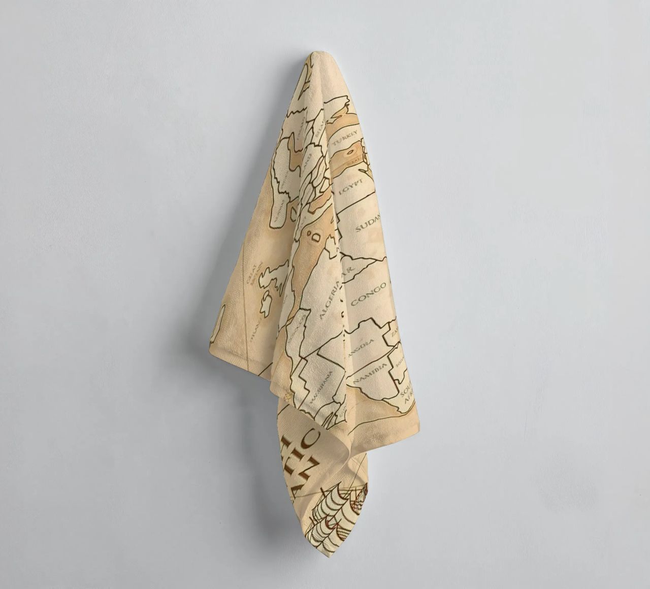 Vintage Map of the World towel by Aiden Garcia