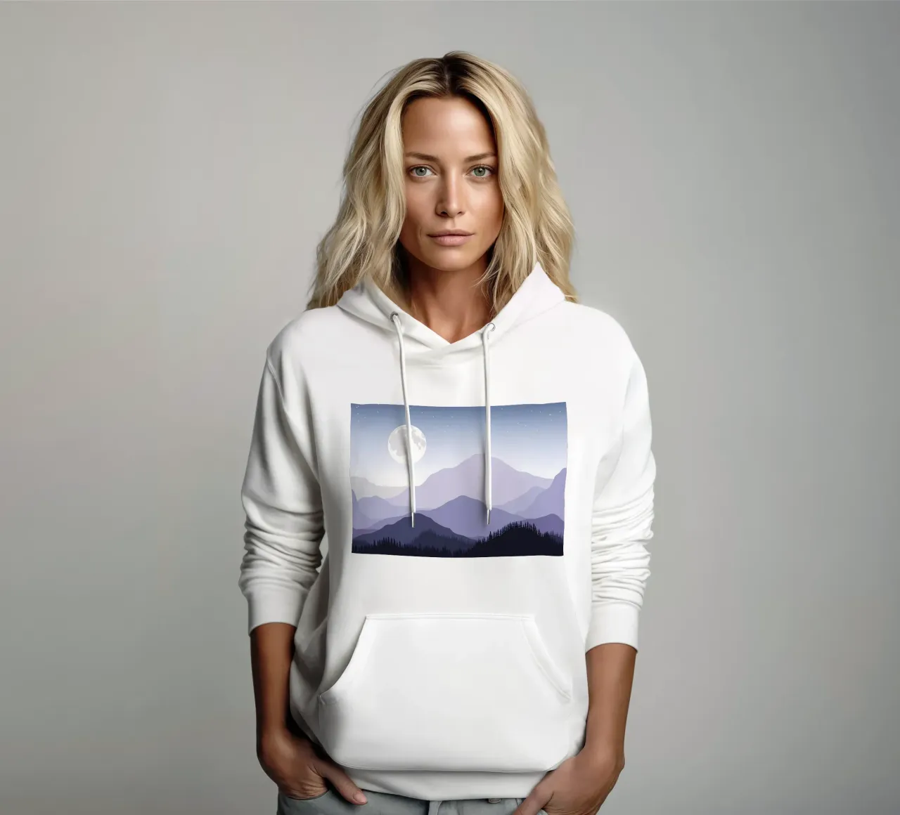 Mountain colors vector hoodie by Bartosz Powalka