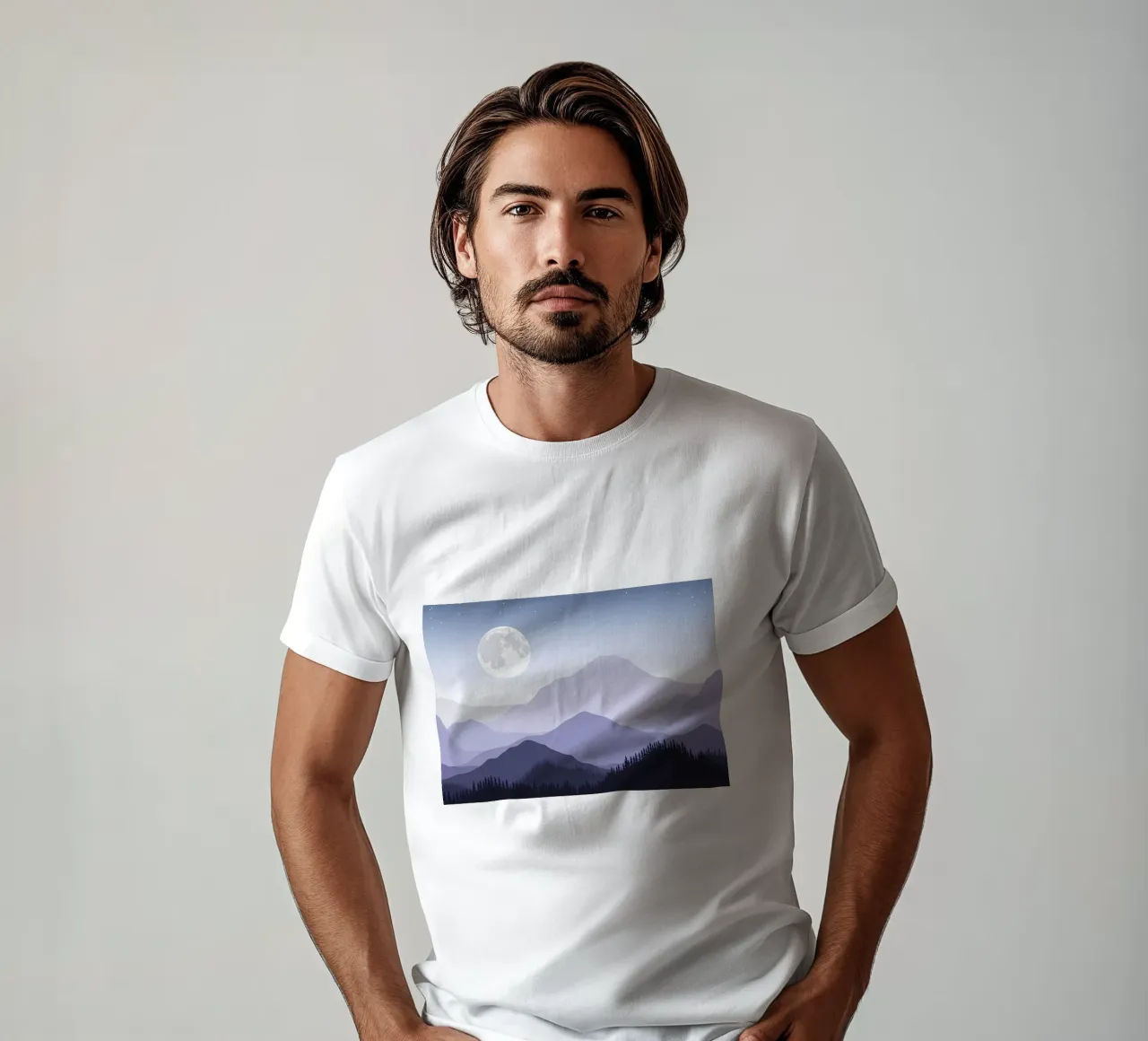 Berg kleuren vector t-shirt van Bartosz Powalka