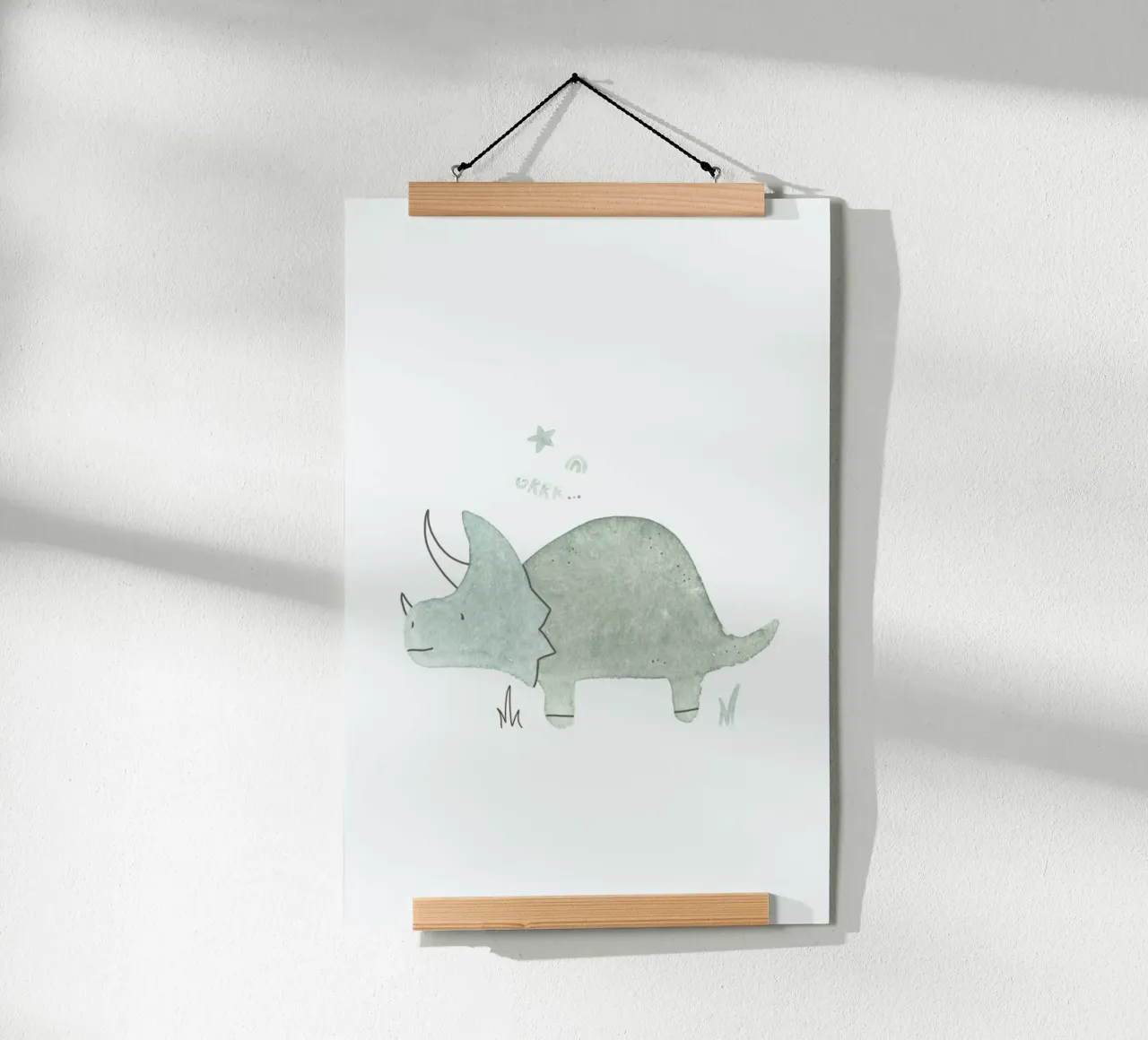 Dino poster con telaio in alluminio da KRUTH DESIGN