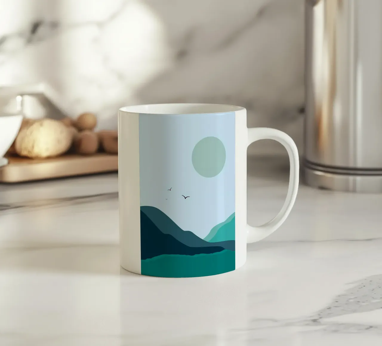 Beautiful japanese nature ceramic mug by Bartosz Powalka