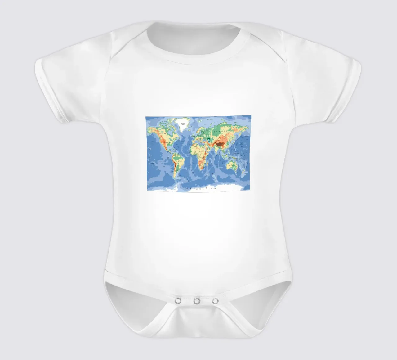 Wereld Kaart babyrompertje korte mouwen van Aiden Garcia