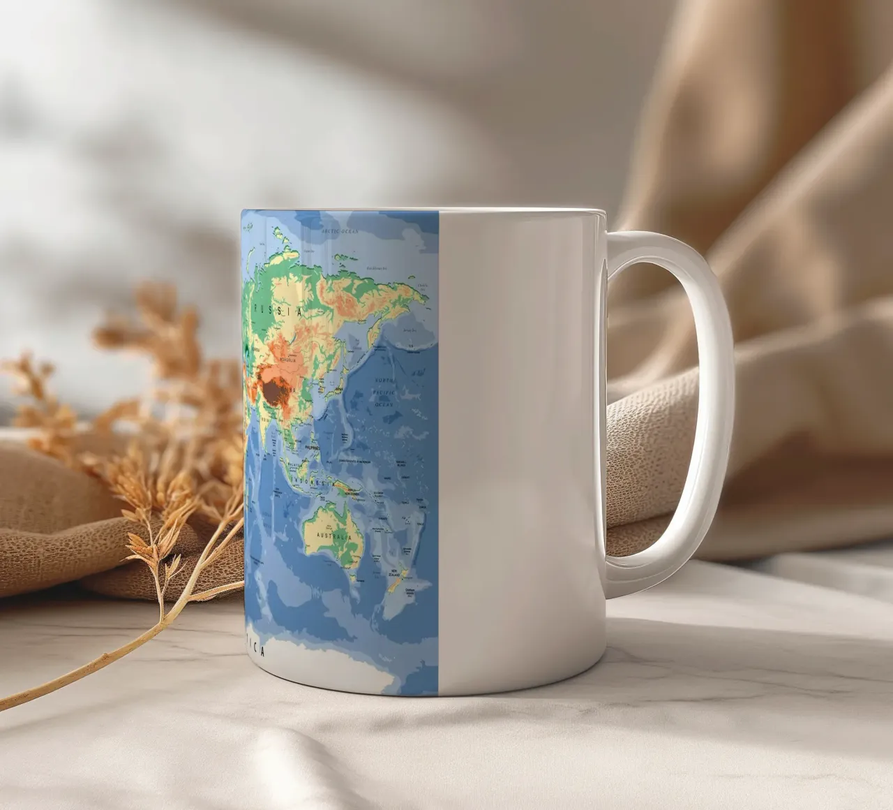 World Map ceramic mug by Aiden Garcia