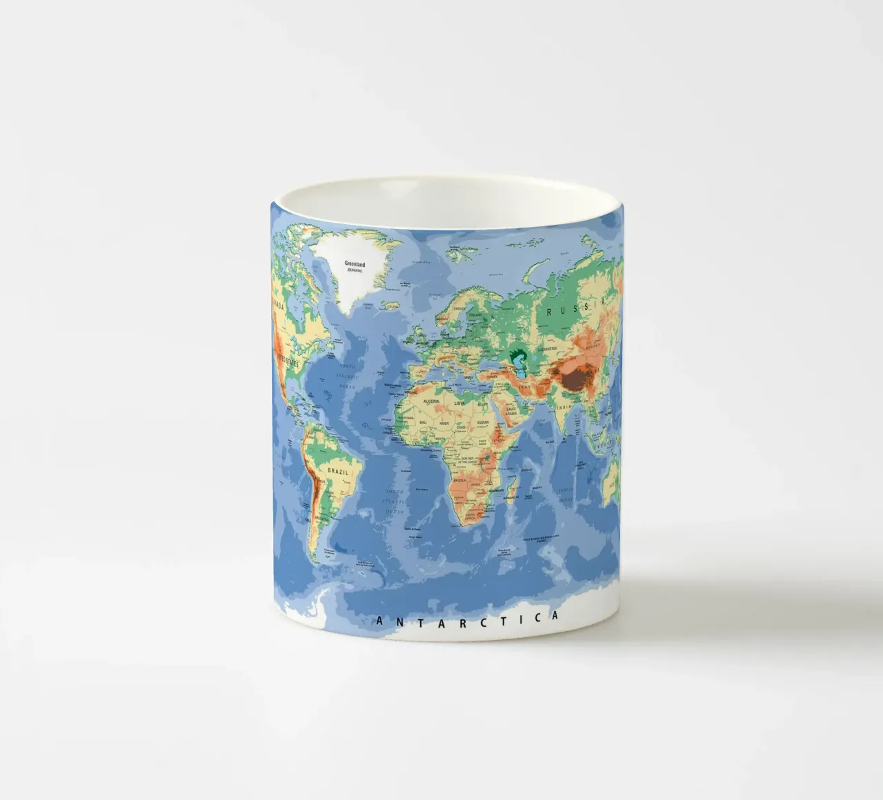 World Map ceramic mug by Aiden Garcia