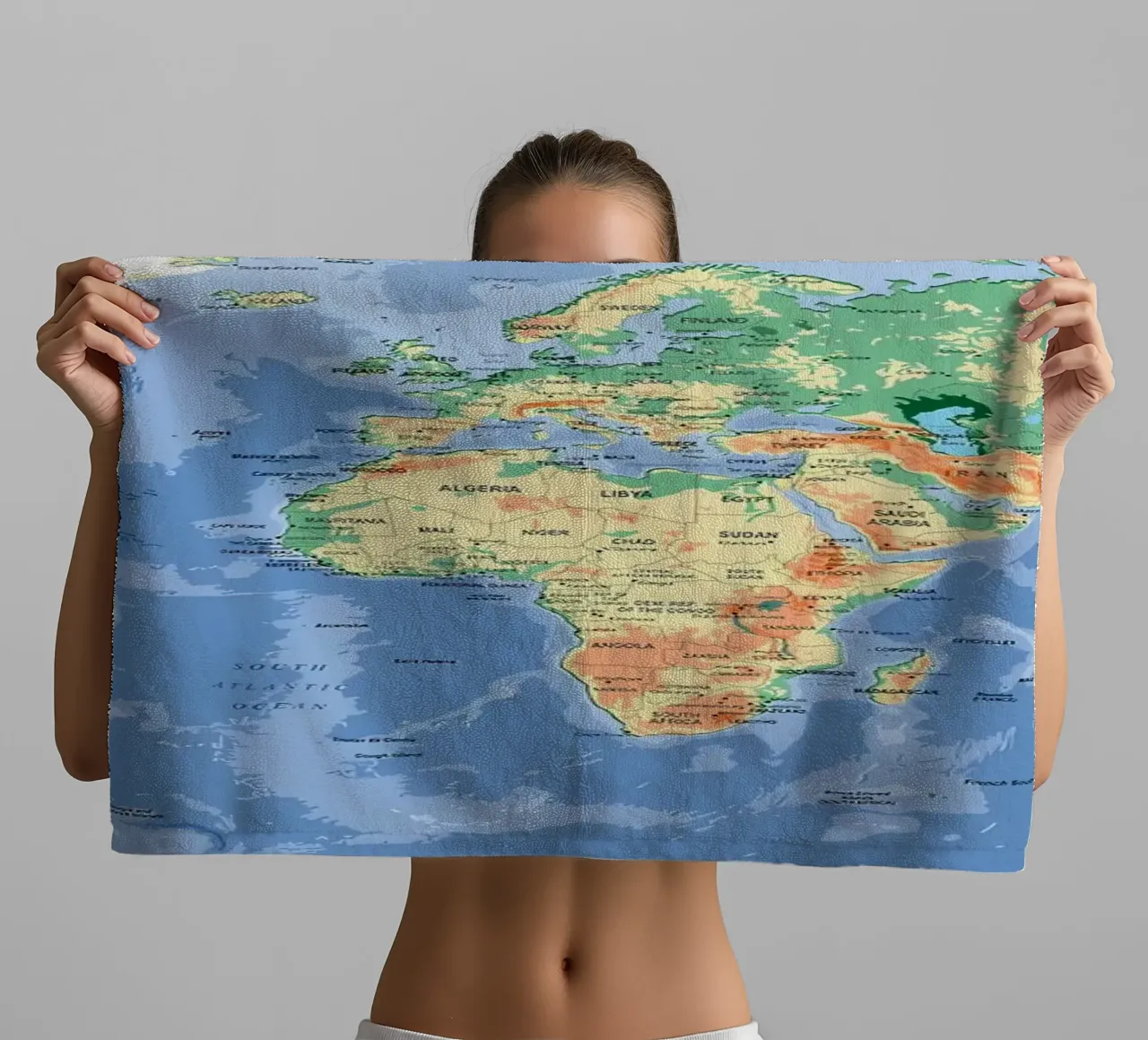 World Map towel by Aiden Garcia