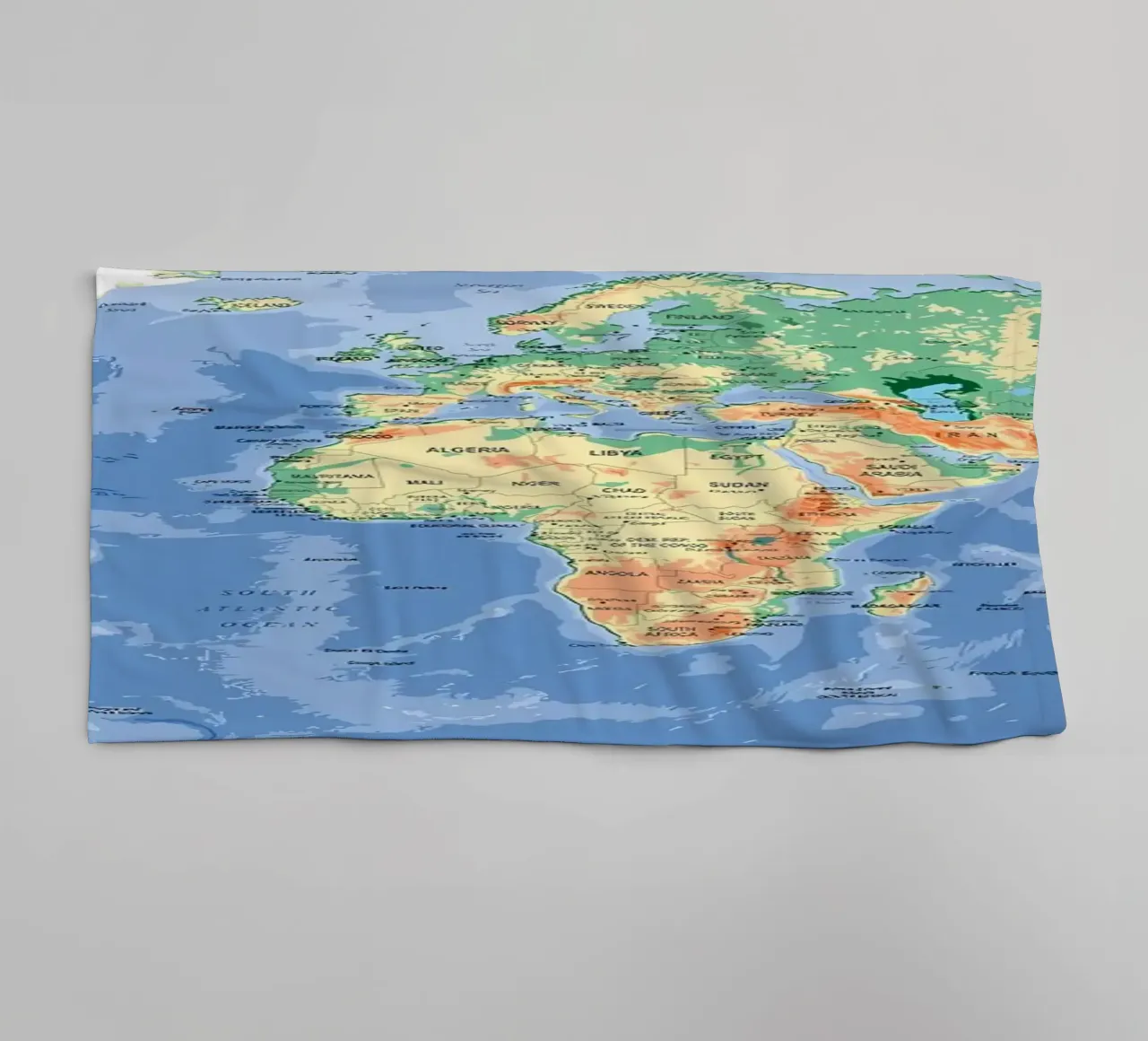 World Map towel by Aiden Garcia