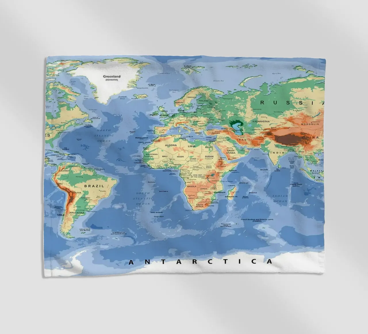 World Map beach towel by Aiden Garcia