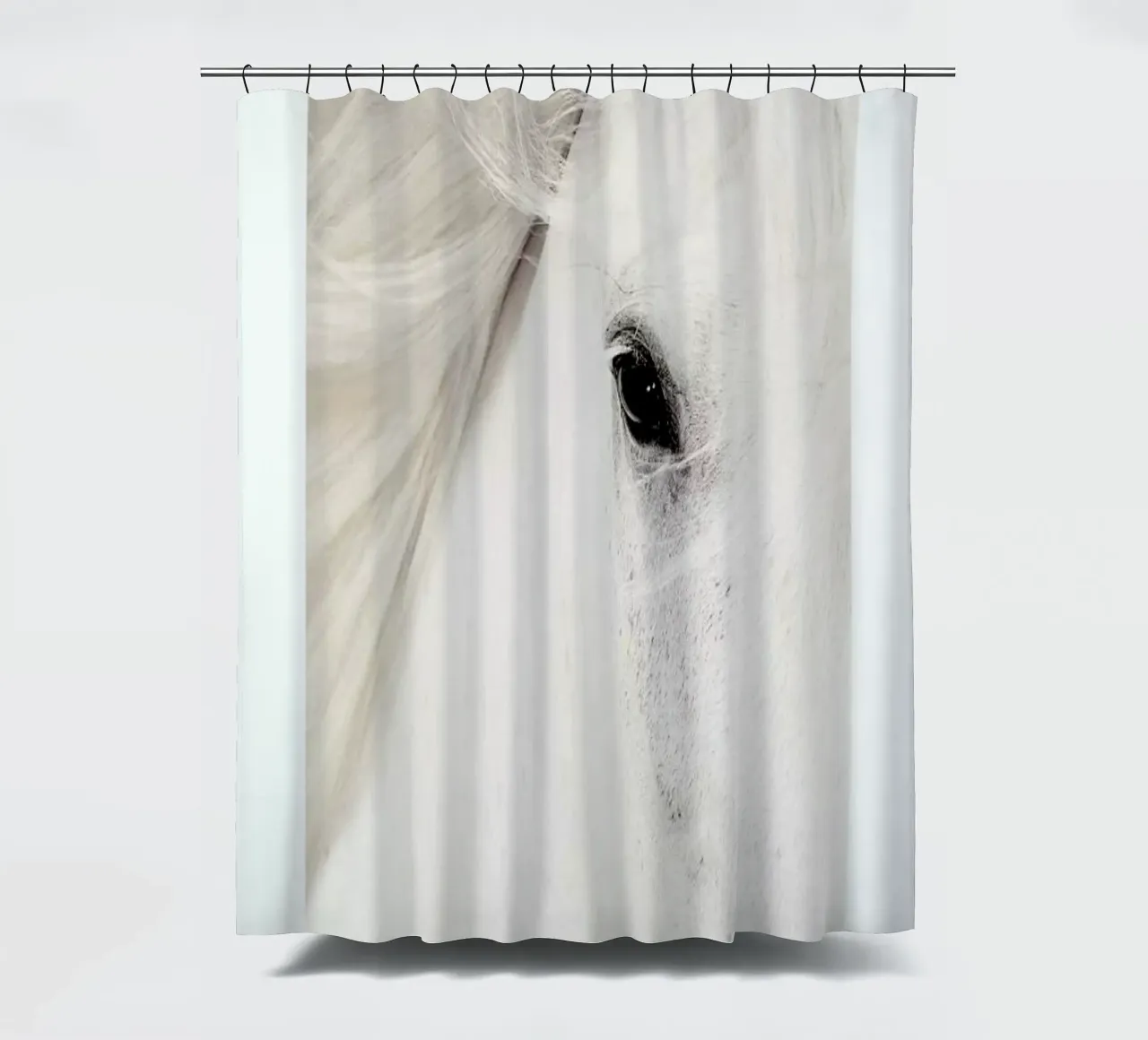White Horse shower curtain by Natural Kingdom