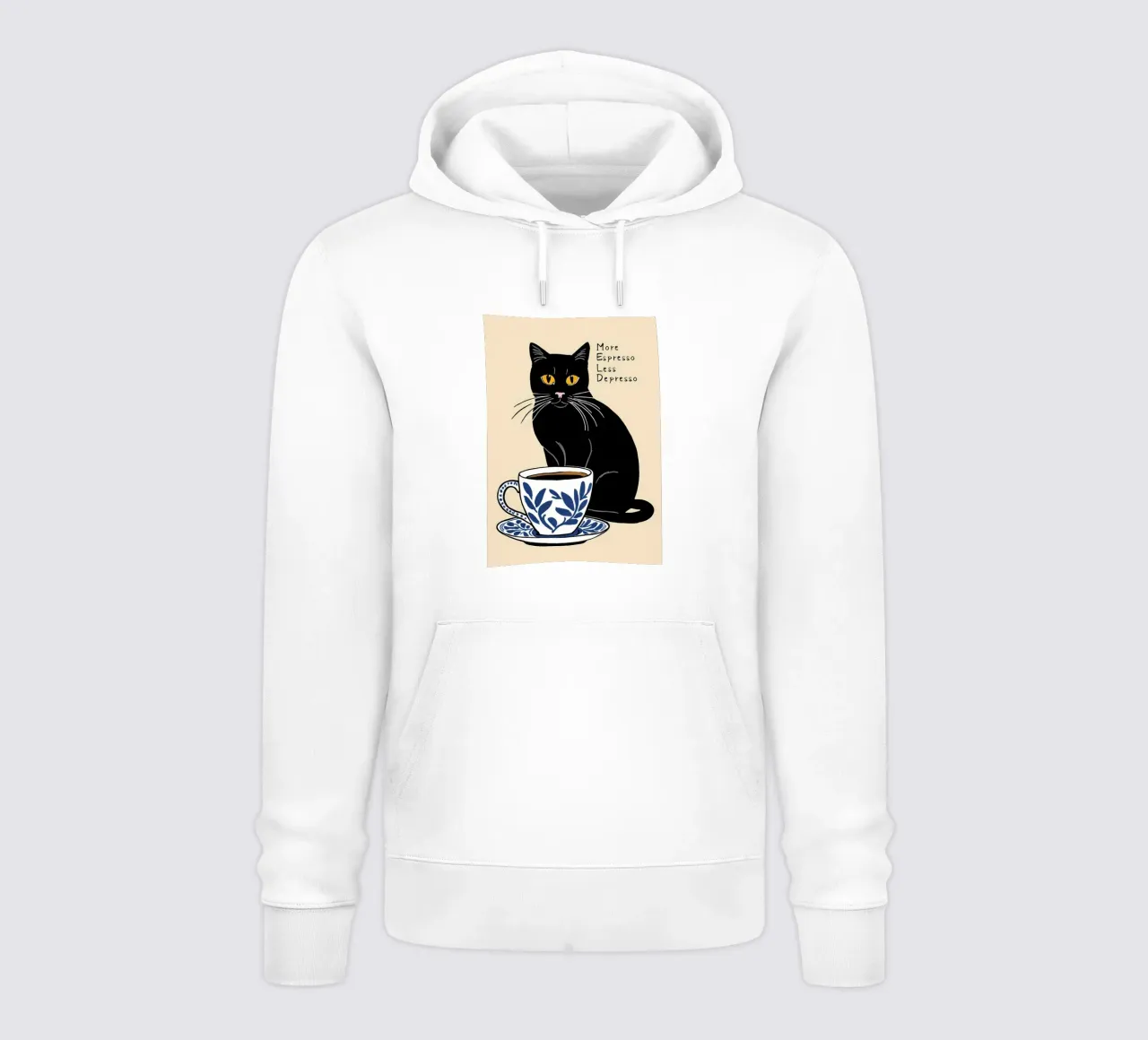 Divertente caffè Catr felpa con cappuccio da Bartosz Powalka