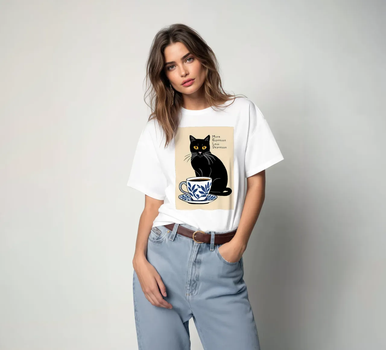 Divertente caffè Catr t-shirt da Bartosz Powalka