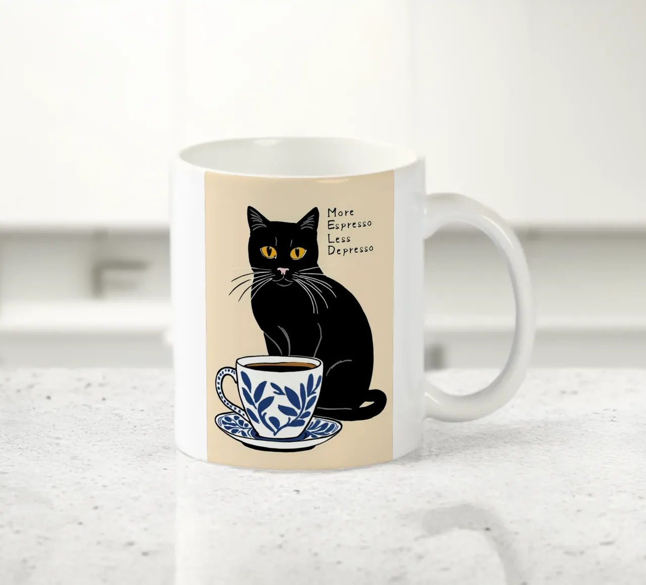 Divertente caffè Catr tazza in ceramica da Bartosz Powalka