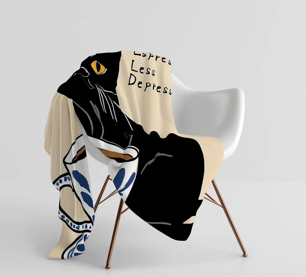 Divertente caffè Catr coperta in pile da Bartosz Powalka