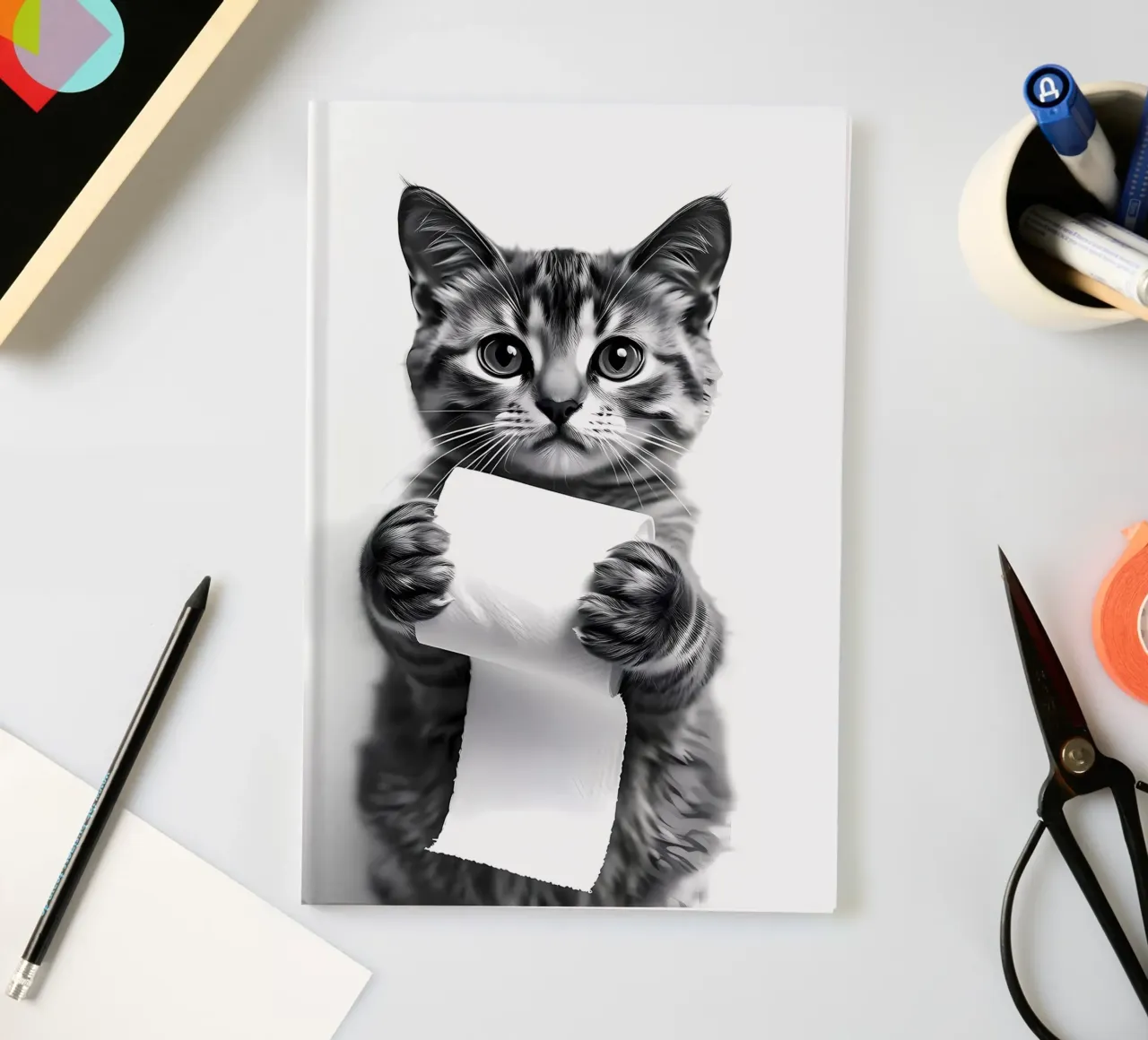 Kitten Animal Bathroomr notebook by Adrian Patel