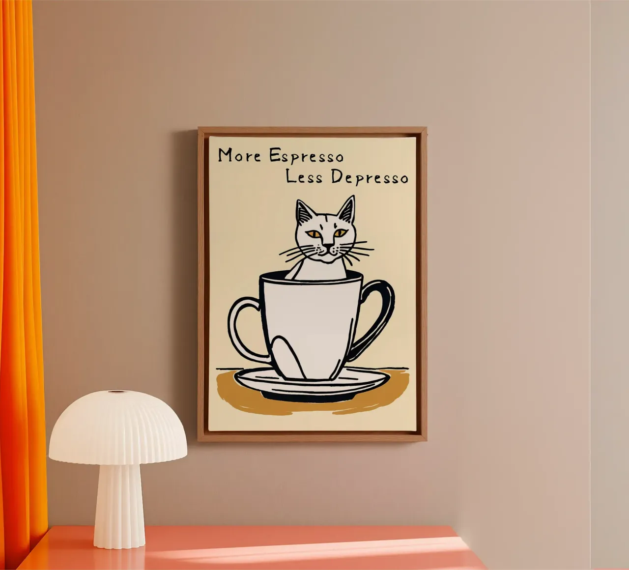 Caffè eccentrico Catr tela con Cornice a cassetta da Bartosz Powalka