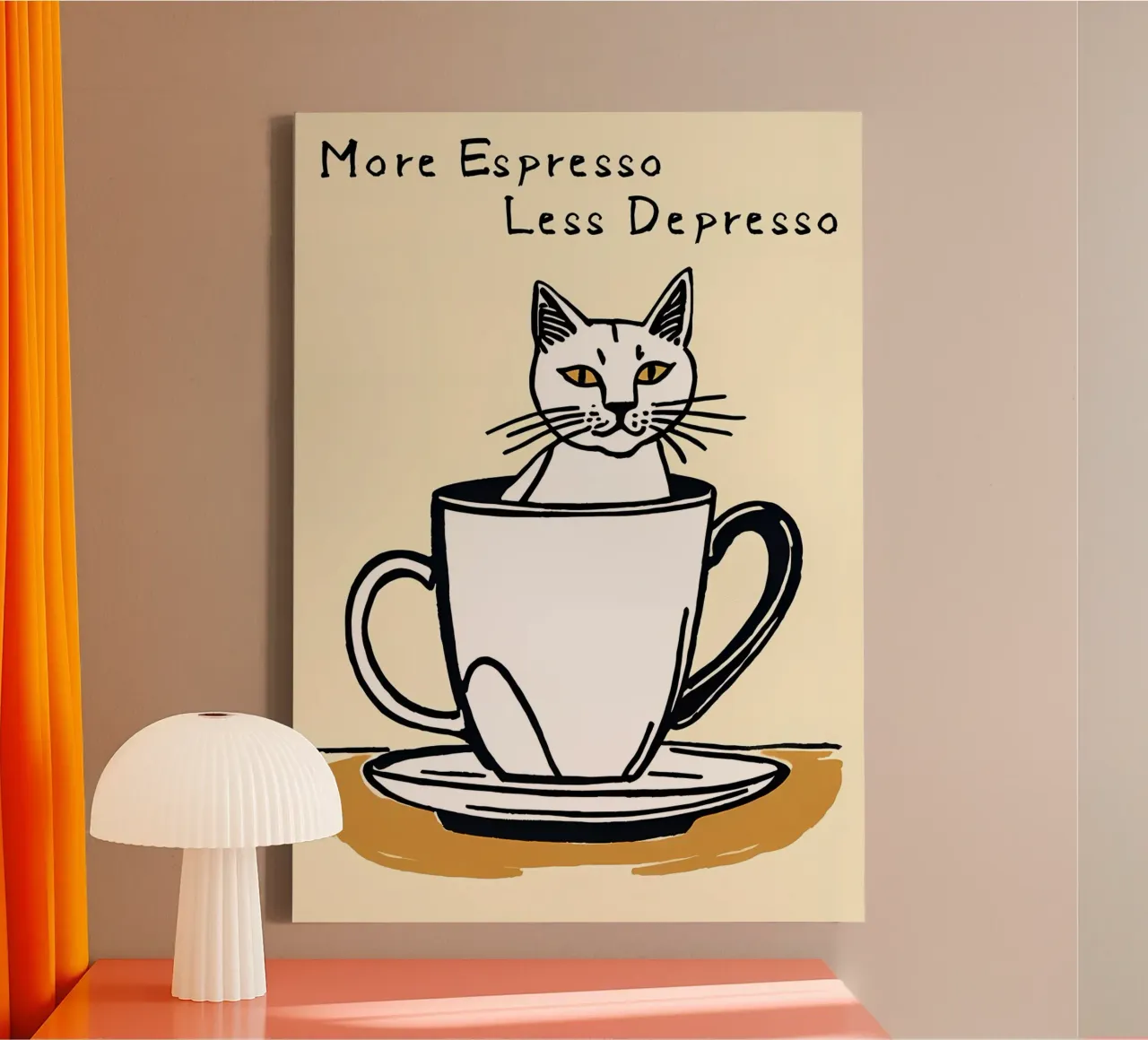 Caffè eccentrico Catr tela con Cornice a cassetta da Bartosz Powalka