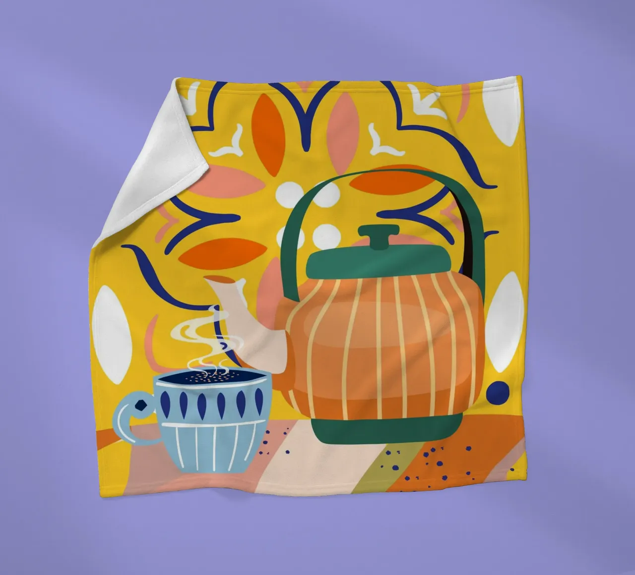 Pumpkin Spice Latte, Tee-Kaffee-Wasserkocher Bright Happy Fleecedecke von 83oranges