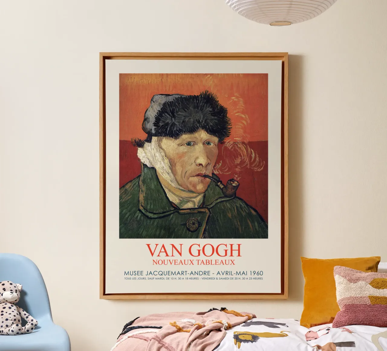 Van Gogh Retro Kunst Tentoonstelling canvas met Baklijst van Vintagrafica