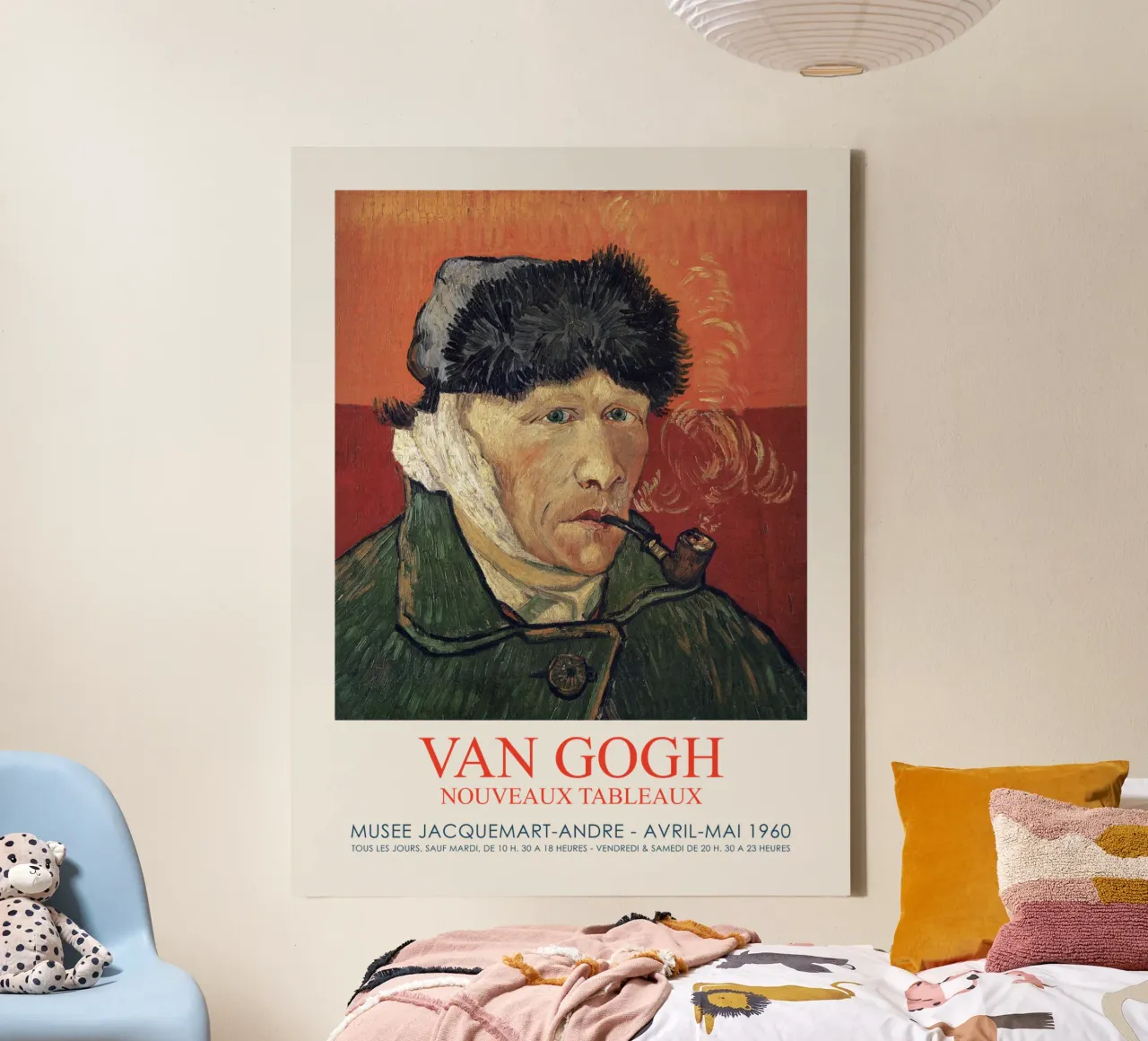 Van Gogh Retro Kunst Tentoonstelling canvas met Baklijst van Vintagrafica