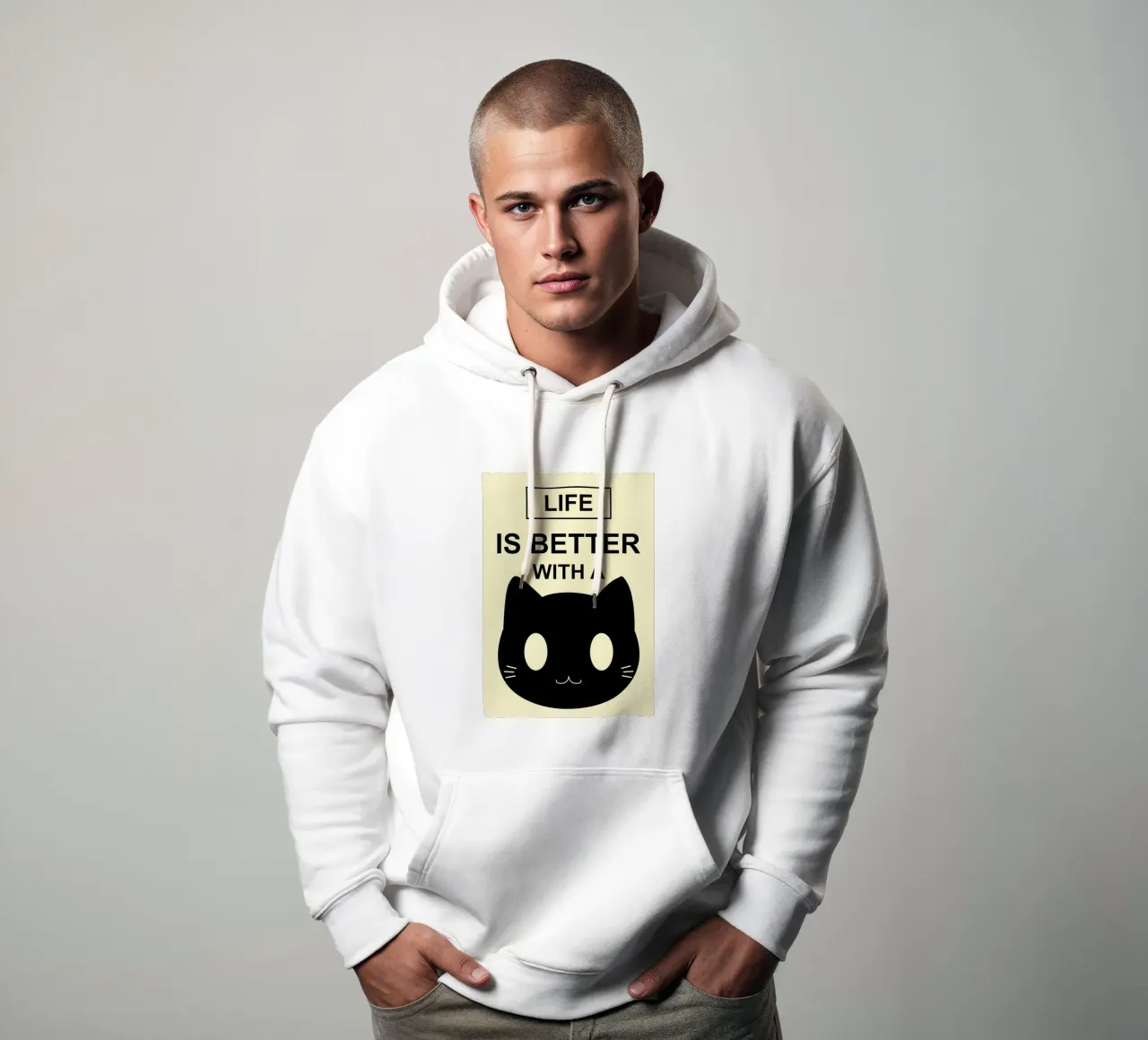 Life is better with a cat2 hoodie by Bartosz Powalka