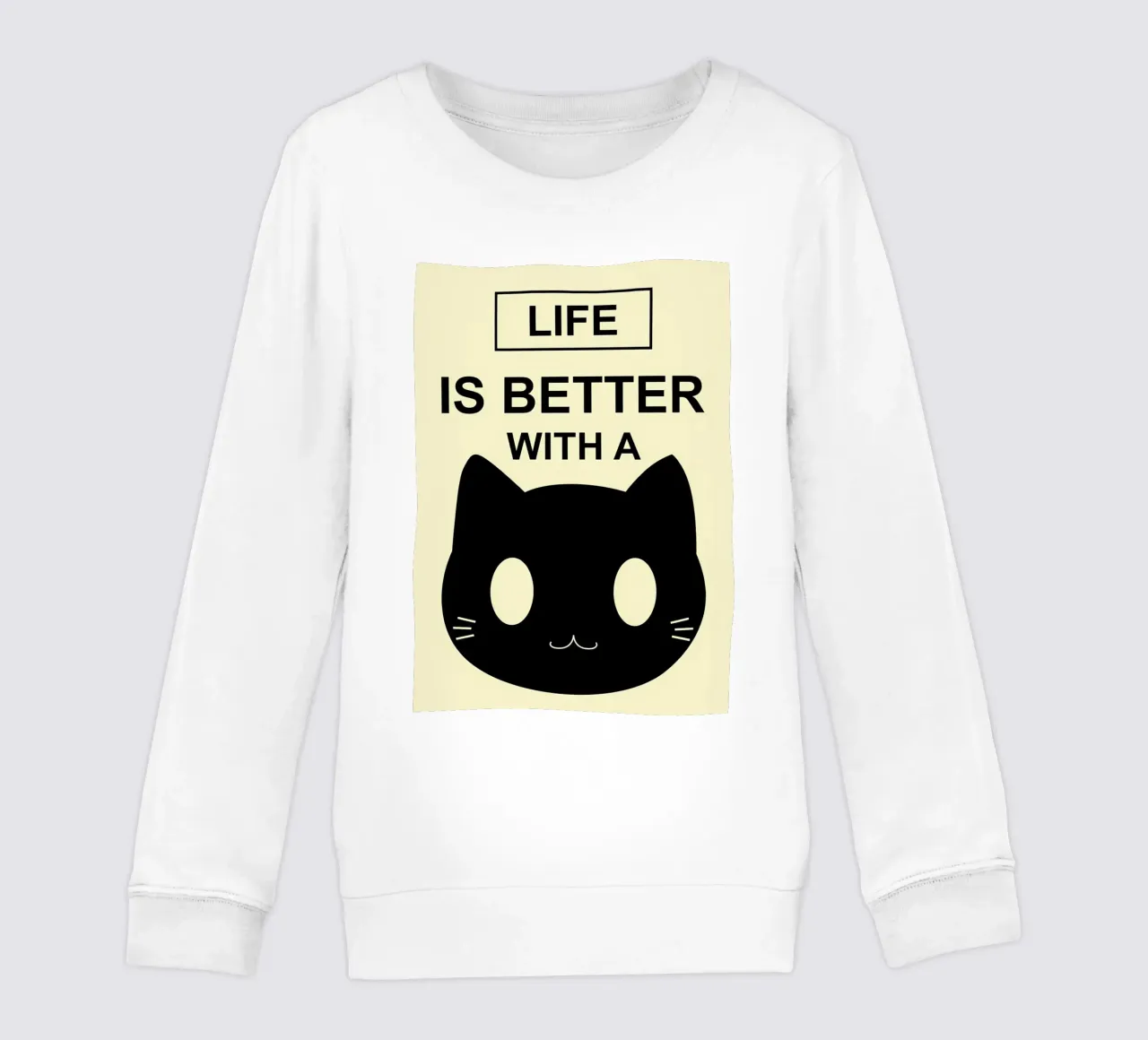 Life is better with a cat2 kids sweatshirt by Bartosz Powalka