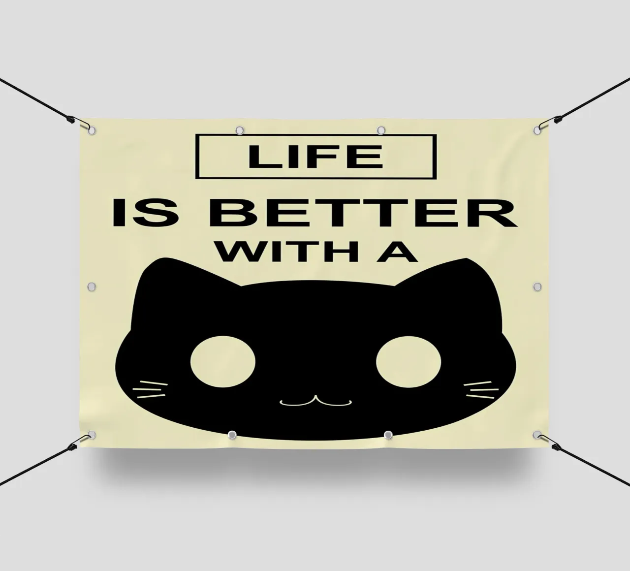 La vie est plus belle avec un chat2 bâche pvc de Bartosz Powalka