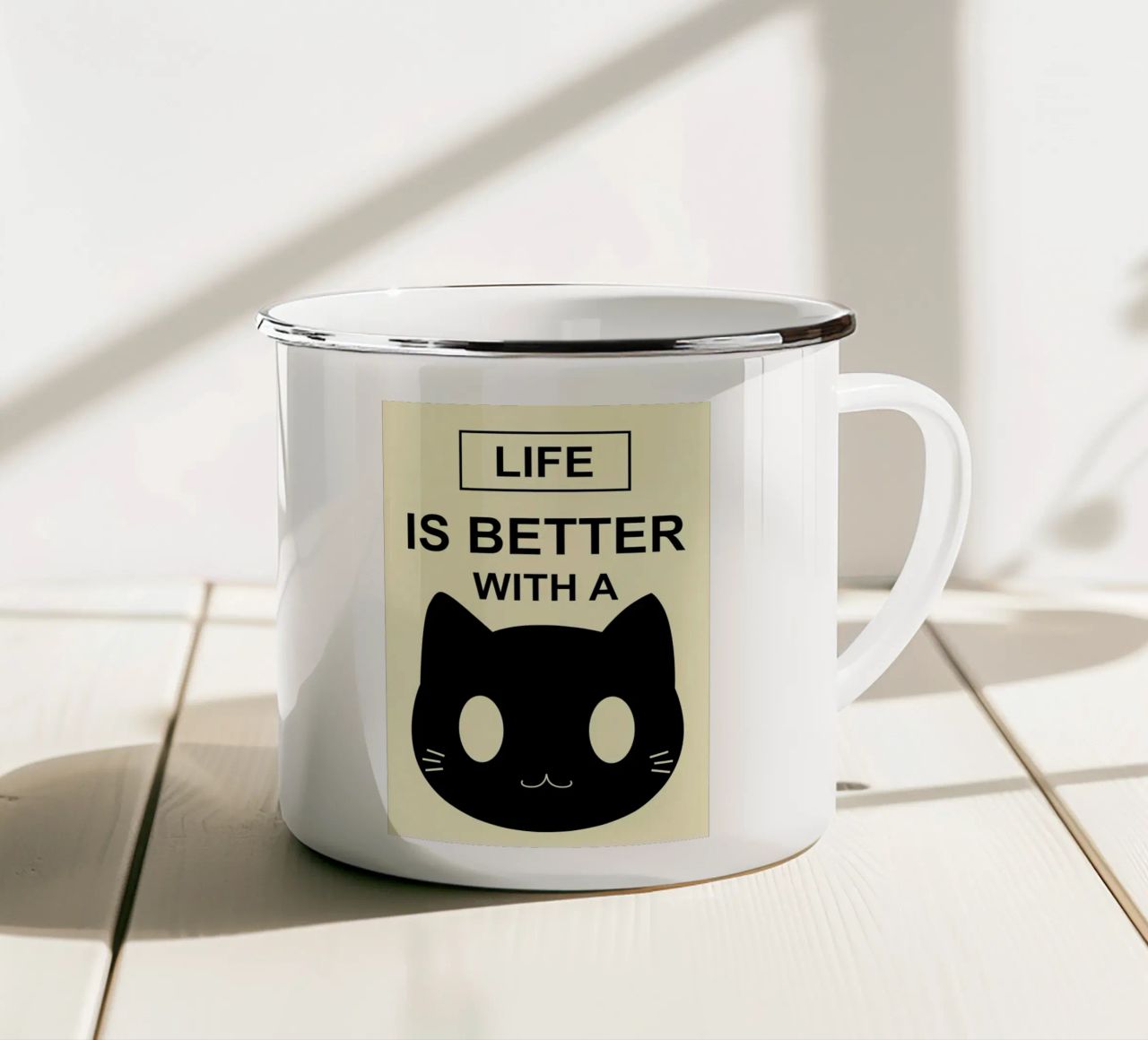 La vita è migliore con un cat2 tazza in smalto da Bartosz Powalka