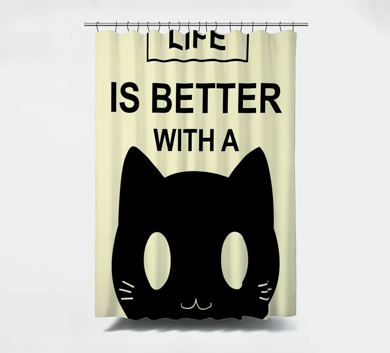 Life is better with a cat2 shower curtain by Bartosz Powalka