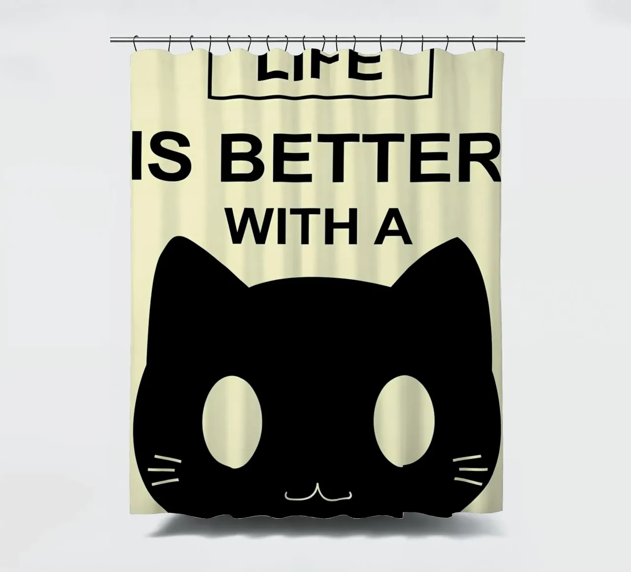 Life is better with a cat2 shower curtain by Bartosz Powalka