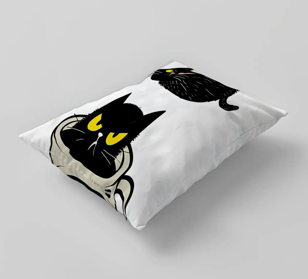 Gatto divertente Caffè mattutino cuscino da Bartosz Powalka