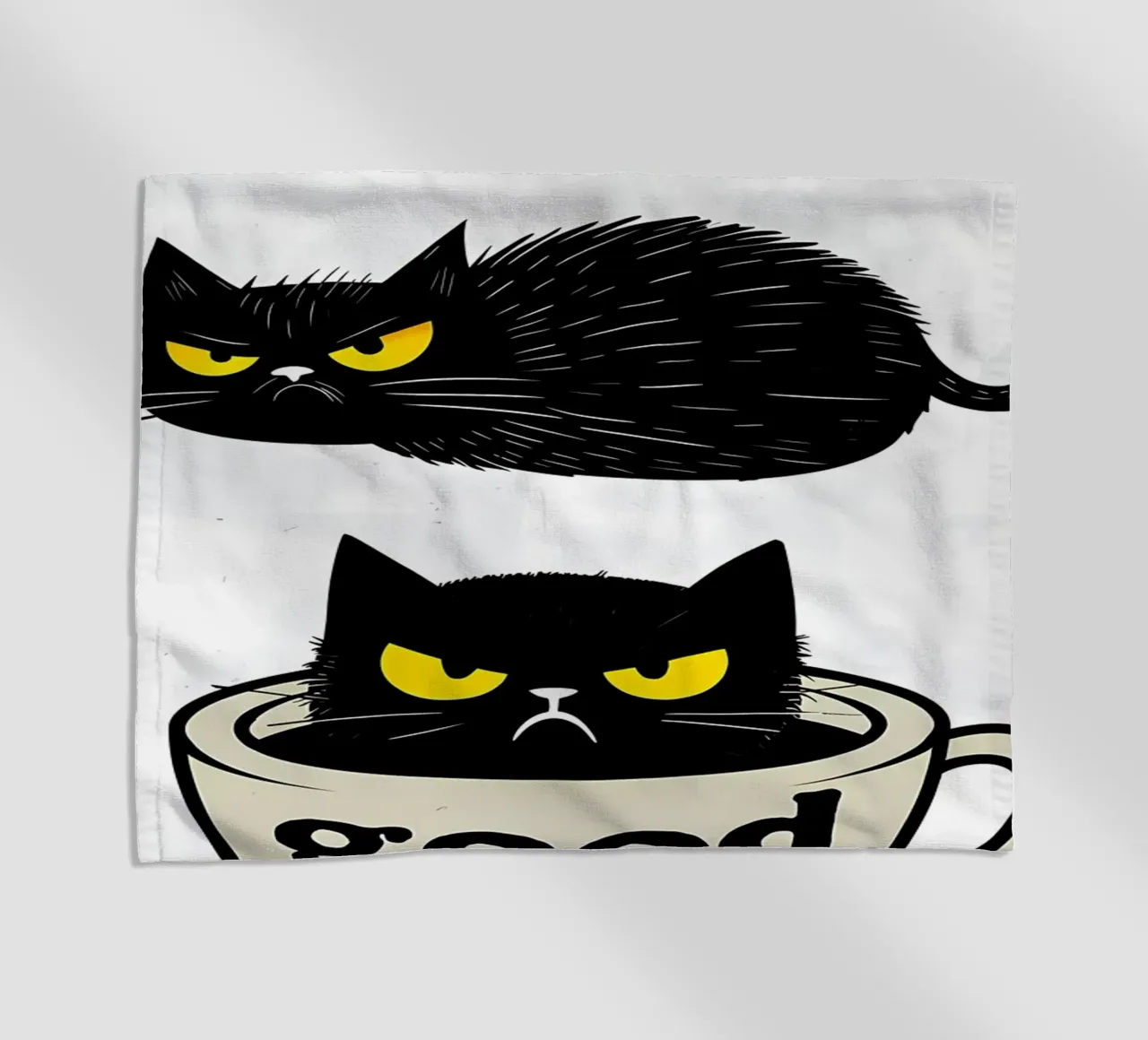 Gatto divertente Caffè mattutino telo mare da Bartosz Powalka