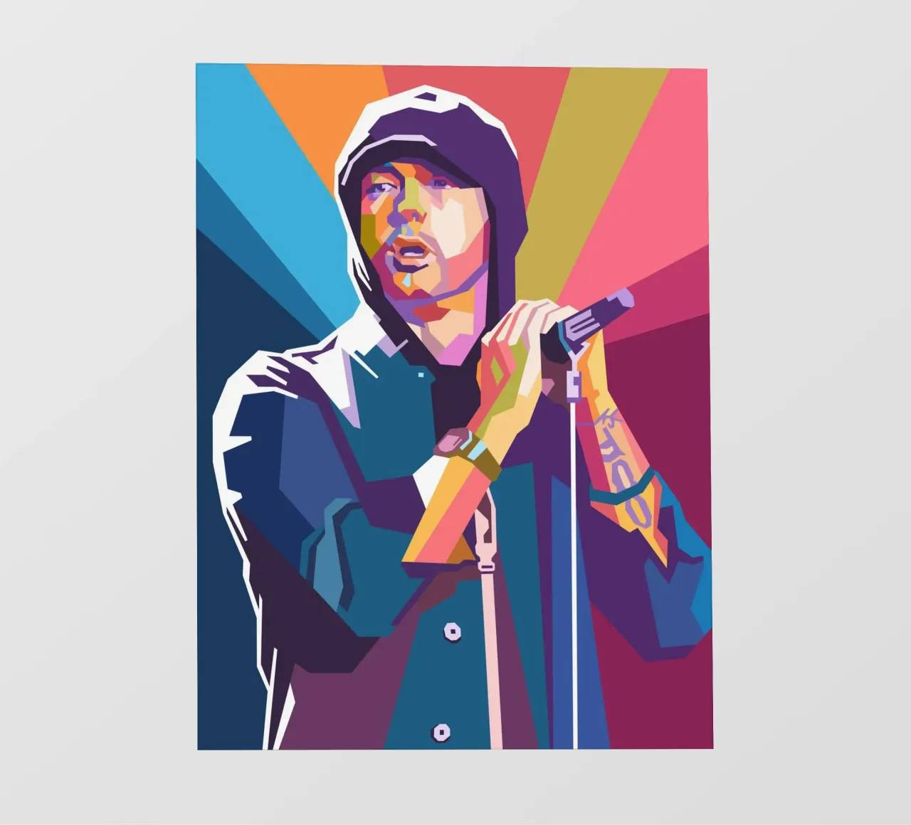 L'iconico rapper Eminem pop art pellicola backlit da Hantamrata