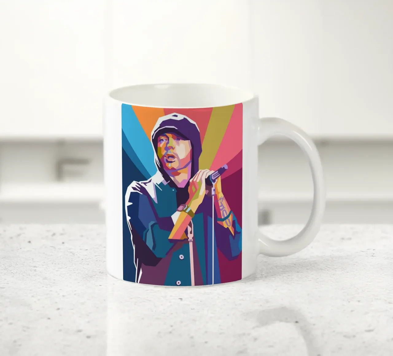 L'iconico rapper Eminem pop art tazza in ceramica da Hantamrata